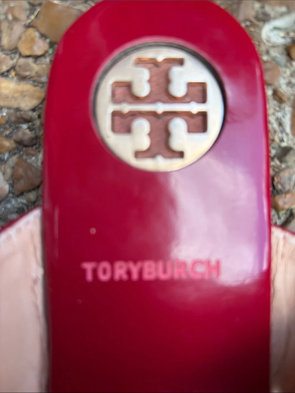 Tory Burch Bright Red Logo Thong Sandals